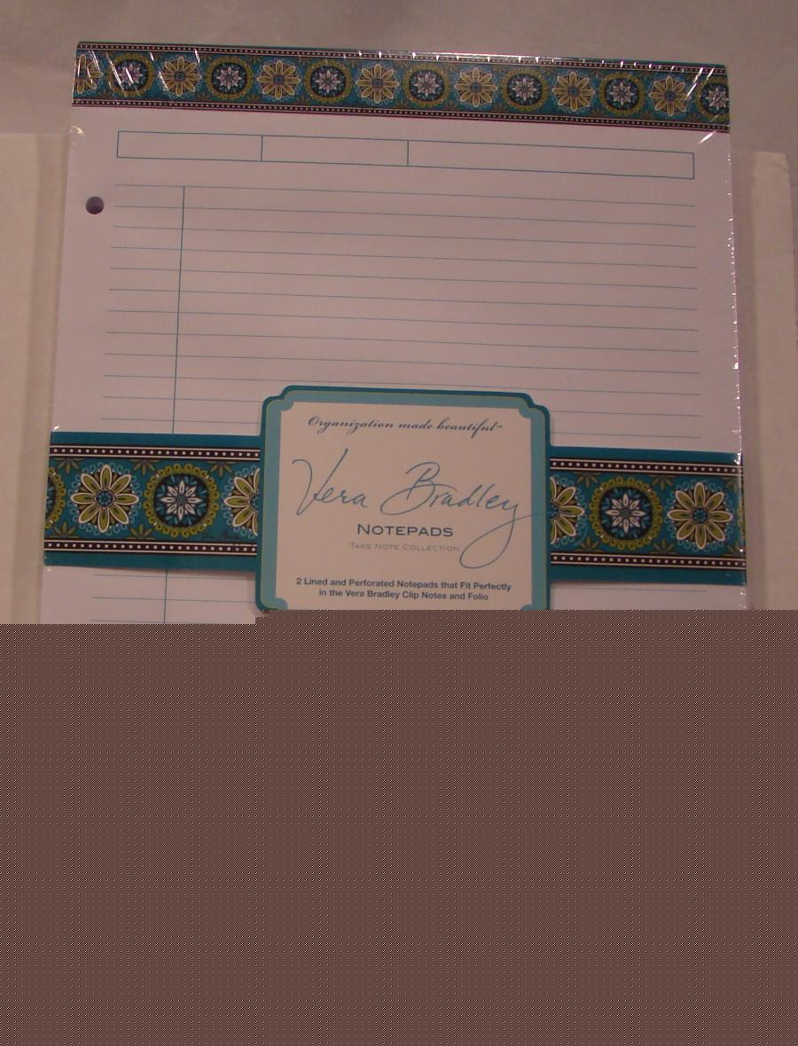 New vera bradley peacock set of 2 notepad refills auth