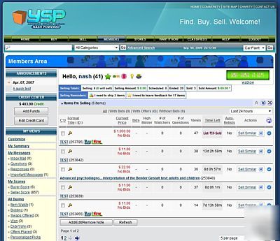 Welcome to ysp - the complete auction script software 