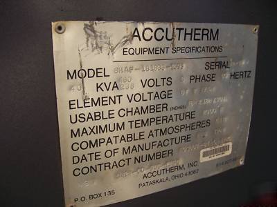 Accutherm 18 x 18 x 36 furnace 2000 degrees