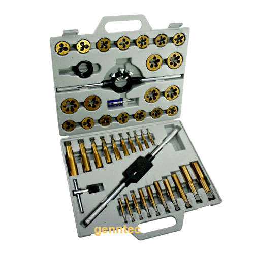 45 pc titanium coated large tap & die set sae extractor