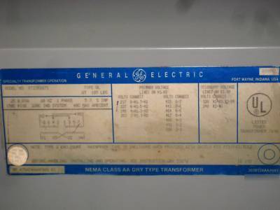 General electric transformer 25 kva 240X480 120/240 