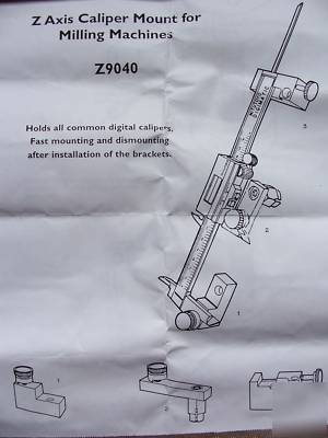 Mitutoyo z axis caliper mount for milling machine