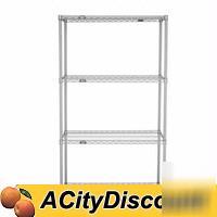 Titan 14 x 42 x 74 chrome wire shelving unit