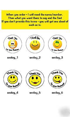 378 thank you smiley face labels stickers
