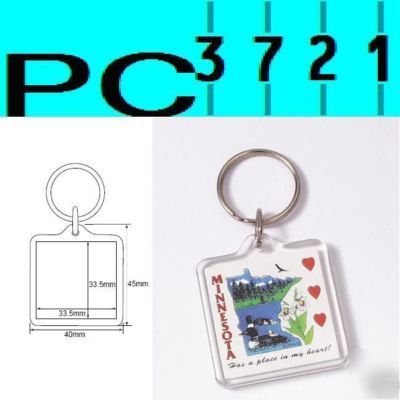 500 blank square keyring 33.5 x 33.5 mm insert 09012