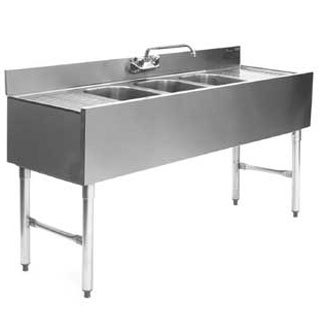 Eagle B6-3-lr-24 underbar sink, 3 compartments, 18