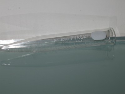 Pyrex centrifuge tube with beaded rim and white enamel