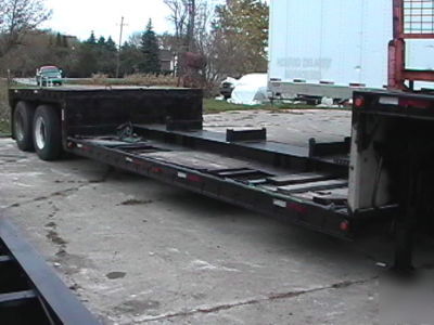 1990 trail king double drop trailer air ride tank poles