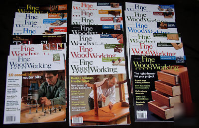 20 back issues of fine woodworking magazine