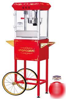 Red foundation popcorn popper machine cart 8 ounce
