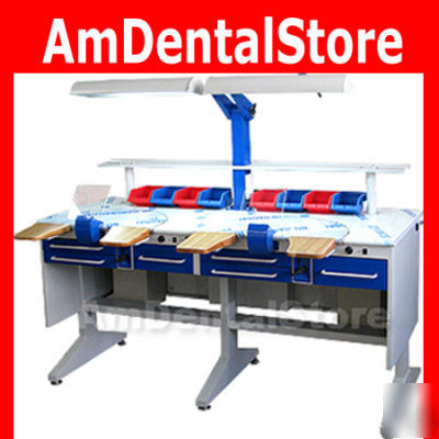 Dental workstation double person laboratory equipments