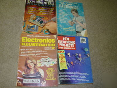 Four issues 1970's electronics magazines