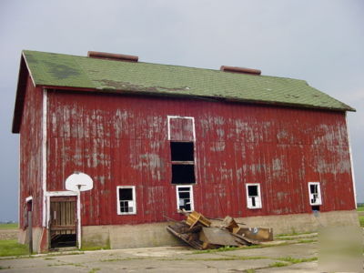 Reclaimed antique timber framed barn, mortise and tenon