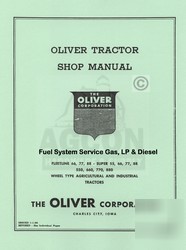 Oliver super 550 660 770 880 fuel system service manual