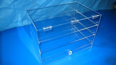 New item 18X12X12 3 shelf bakery pastry case self serve