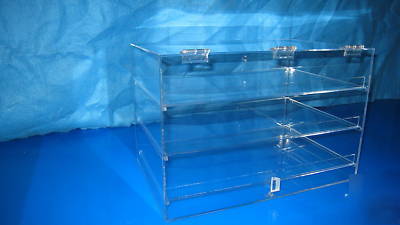 New item 18X12X12 3 shelf bakery pastry case self serve