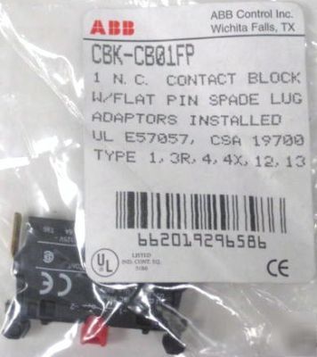 Abb cbk-CB01FP nc block w/flat pin spade lug adaptors