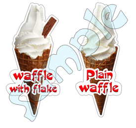 Ice cream van / 2 x waffle stickers die cut,