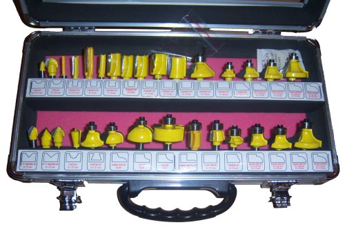 30PC 1/4 tct wood router bit set tungsten carbid tipped