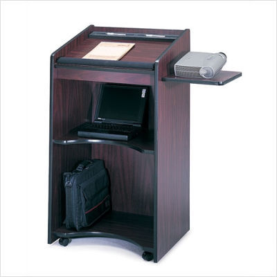 Executive mobile lectern finish: mahogany