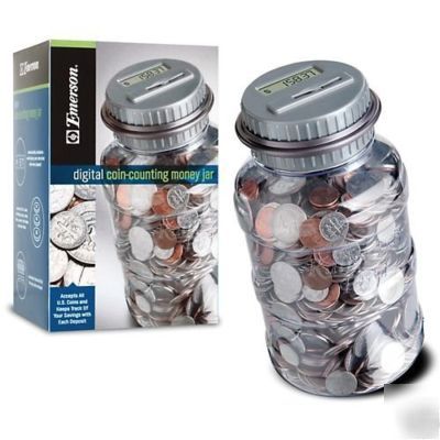 New emerson coin jar : digital lcd * 