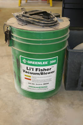 One lot of greenlee tools. vacuum, ko set, more........