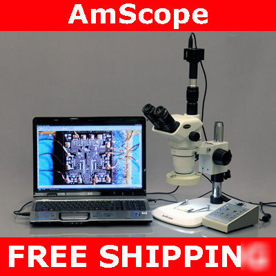 3.35X-225X stereo zoom microscope + 80-led + 9M camera