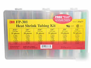 3M 133 pc. heat shrink tubing kit 6 sizes with 7 colors