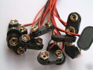 40X 9V battery connector snap clip lead wires holder ha