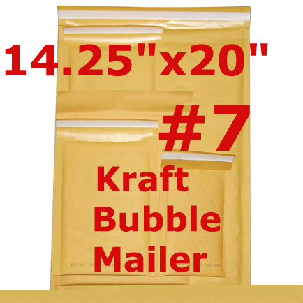 50 #7 14.25X20 kraft bubble mailers self sealing