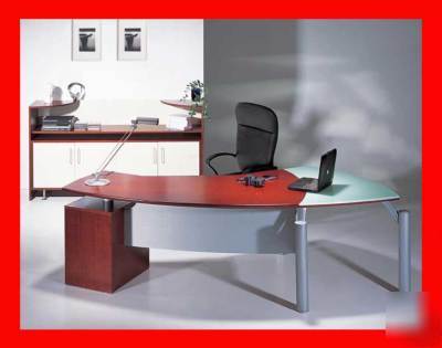 Contemporary cherry wood executive office desk, #jack