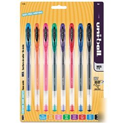 New EX2 gel stick roller ball pen, 8 assorted ink, m...