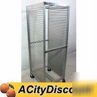 Used aluminum full size sheet pan rack holds 47 pans