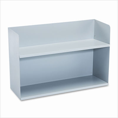 Two-tier book rack, steel, 30-1/8X10-1/2X20, platinum