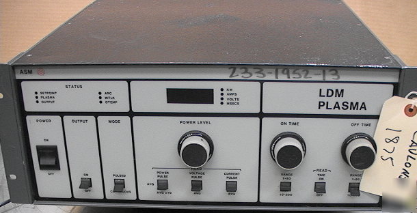 Asm ldm plasma ae 7509 pulsed bipolar dc rf sputter ps