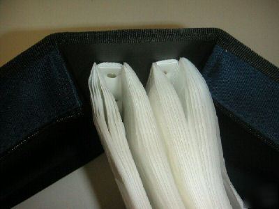 Black leather/polyurethane 320 cd & dvd wallet/holder