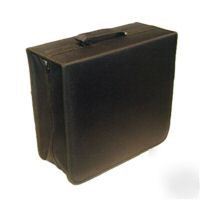 Black leather/polyurethane 320 cd & dvd wallet/holder