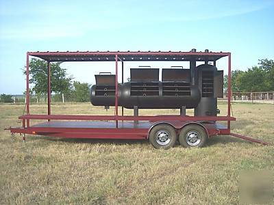 Custom large bbq pit charcoal grill concession trailer 