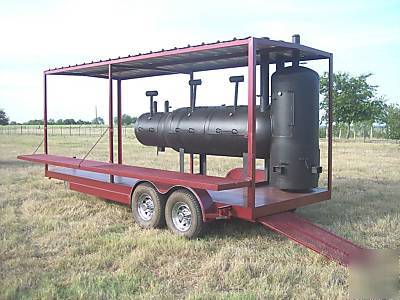 Custom large bbq pit charcoal grill concession trailer 