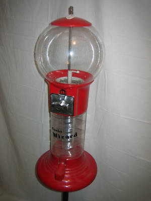 Mini wizard spiral gumball machine w/heavy duty stand