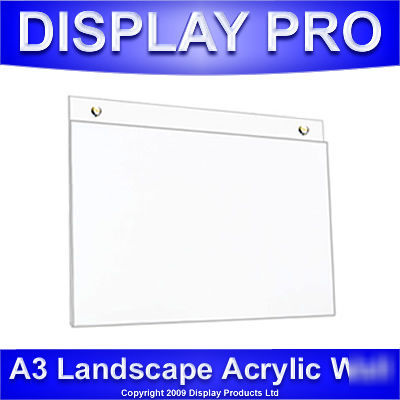 A3 landscape acrylic wall poster holder advert display