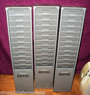 (3) royal 12 slot time card holders industrial grey 