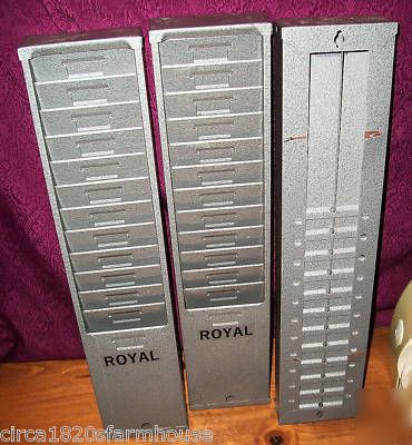 (3) royal 12 slot time card holders industrial grey 