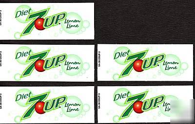Diet 7-up small 5 same 7UP soda vending flavor labels