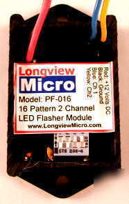 Led flasher module 16 pattern strobe & impulse 12 volts