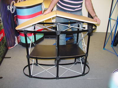 Pop up counter podium banner stand table +free graphics