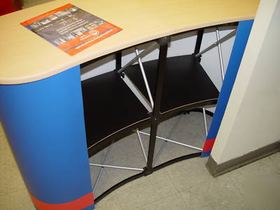 Pop up counter podium banner stand table +free graphics