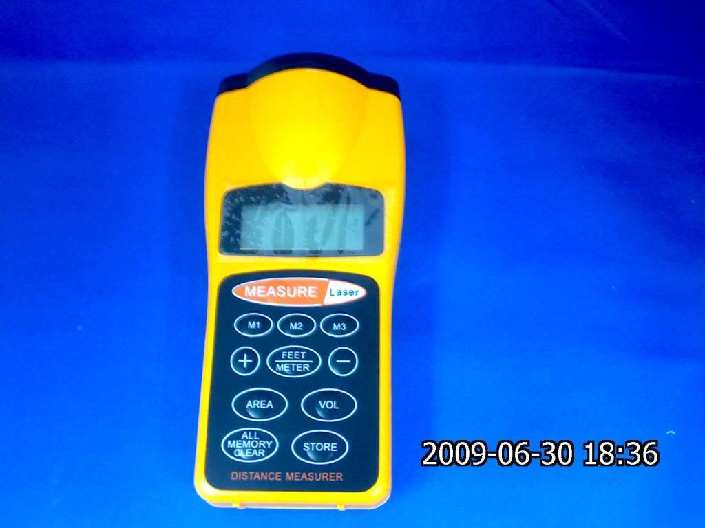 Ultrasound distance measurer with laser pointer +-x/ 