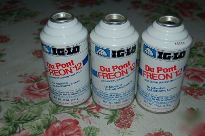3 12 oz cans ig-lo dupont freon r-12 R12
