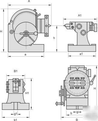 New dividing head set semi-universal 7-1/2 inch swing- 